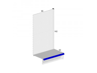 MYYMÄLÄHYLLY 162CM JATKOMODULI YKSIPUOLEINEN