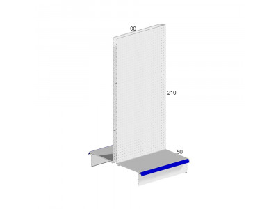 MYYMÄLÄHYLLY 210CM JATKOMODULI KAKSIPUOLEINEN